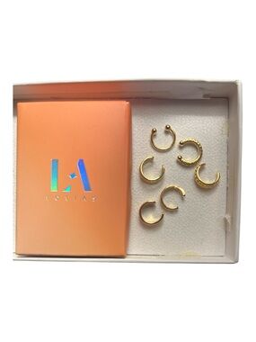 Lolias 14k Gold Plated Mixed Hoop & Cuff Earring Set - Gold